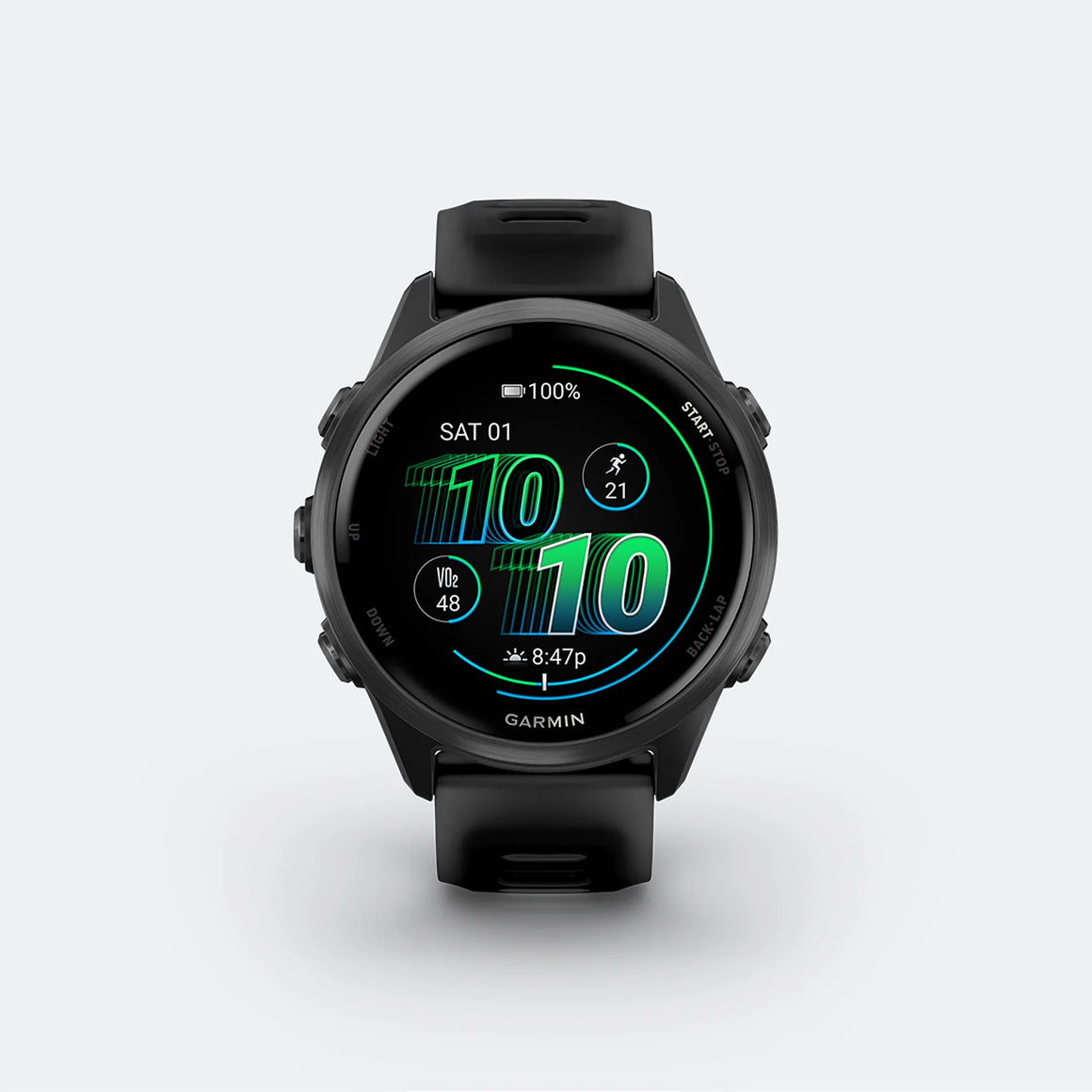 Garmin - Forerunner 570 - 42mm - Slate Grey Aluminum w/Translucent Black-Black Band - Up There Athletics