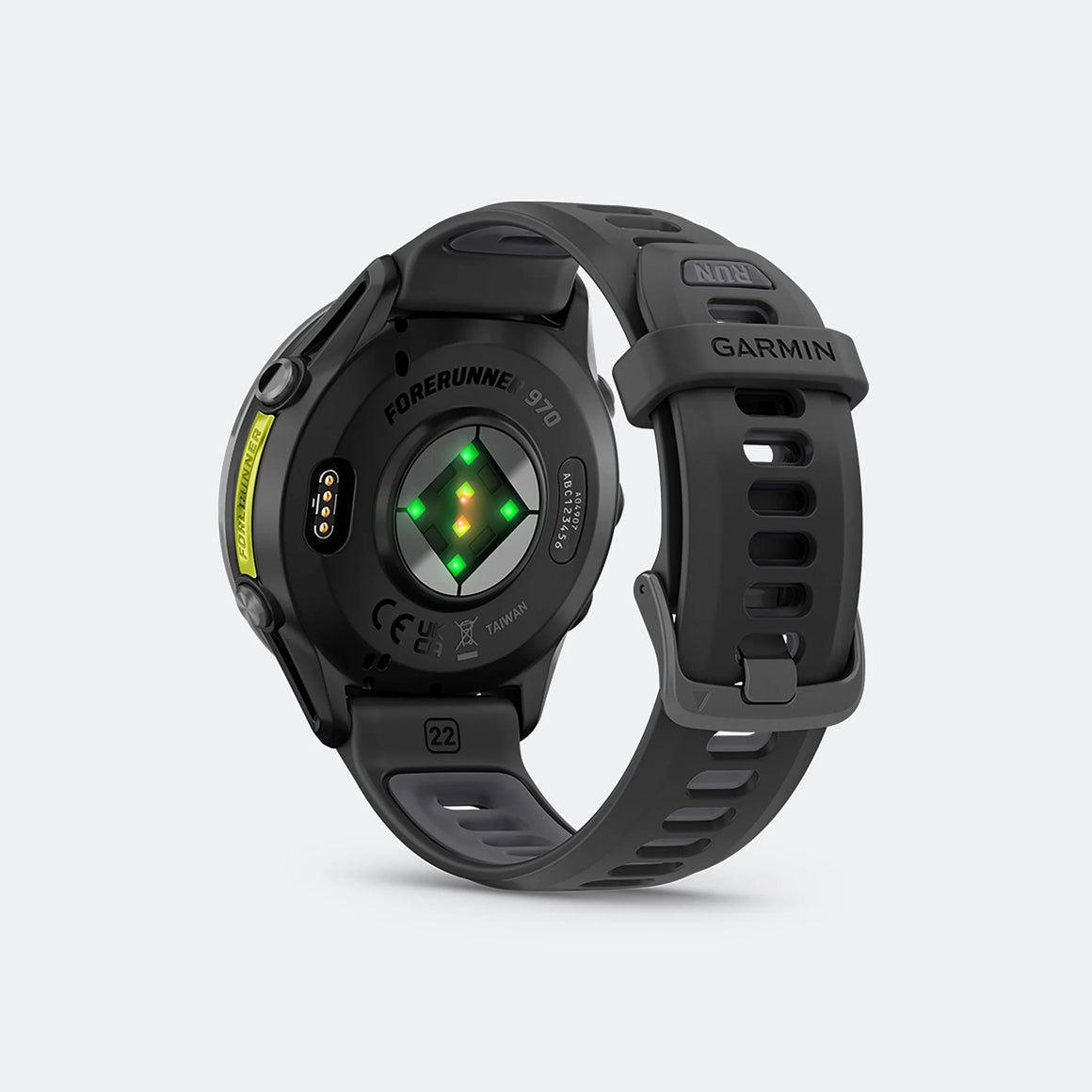 Garmin - Forerunner 970 - Carbon Grey DLC Titanium w/Black Case-Black/Translucent Whitestone Band - Up There Athletics