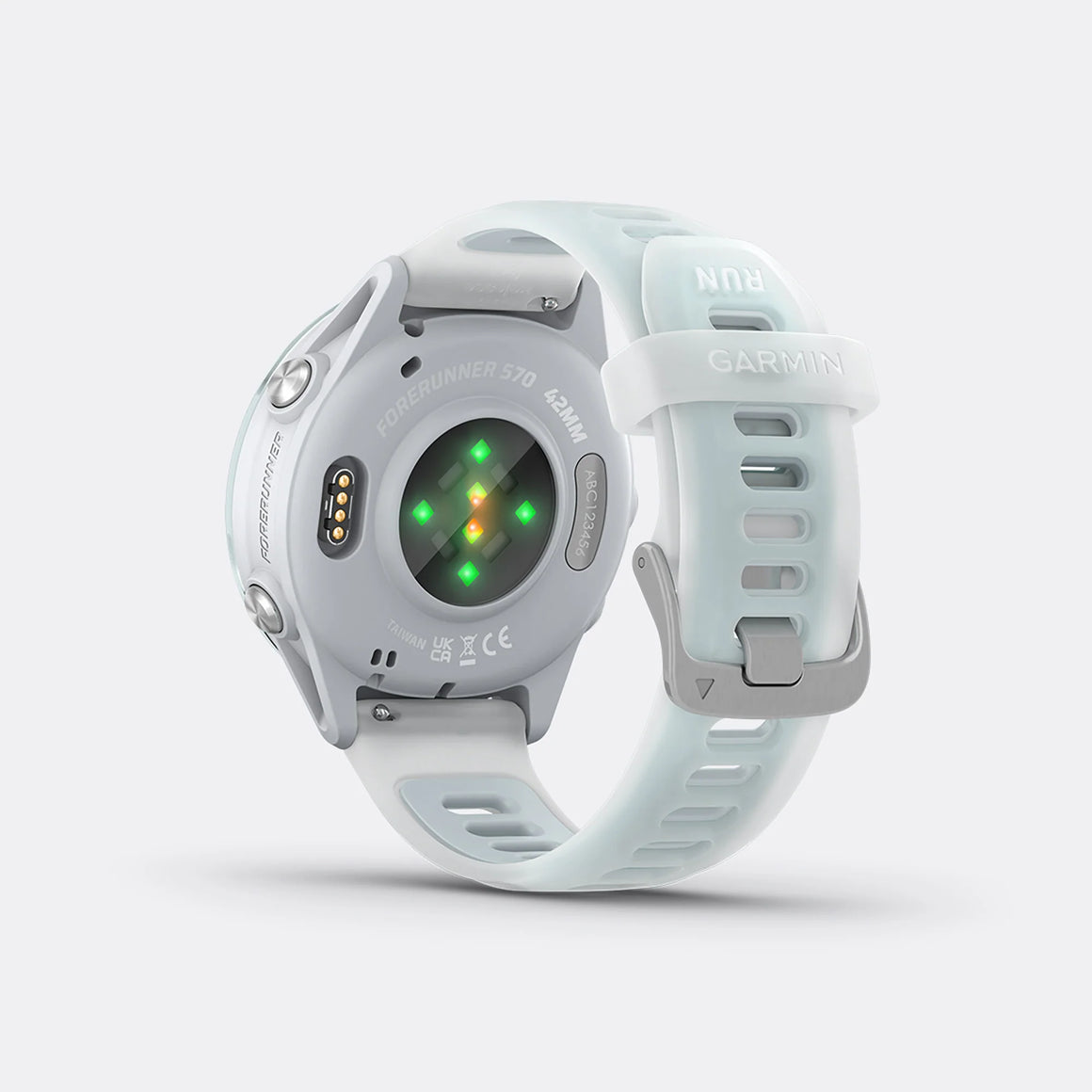 Garmin - Forerunner 570 - 42mm - Cloud Blue Aluminum w/Translucent Whitestone-Cloud Blue Band - Up There Athletics