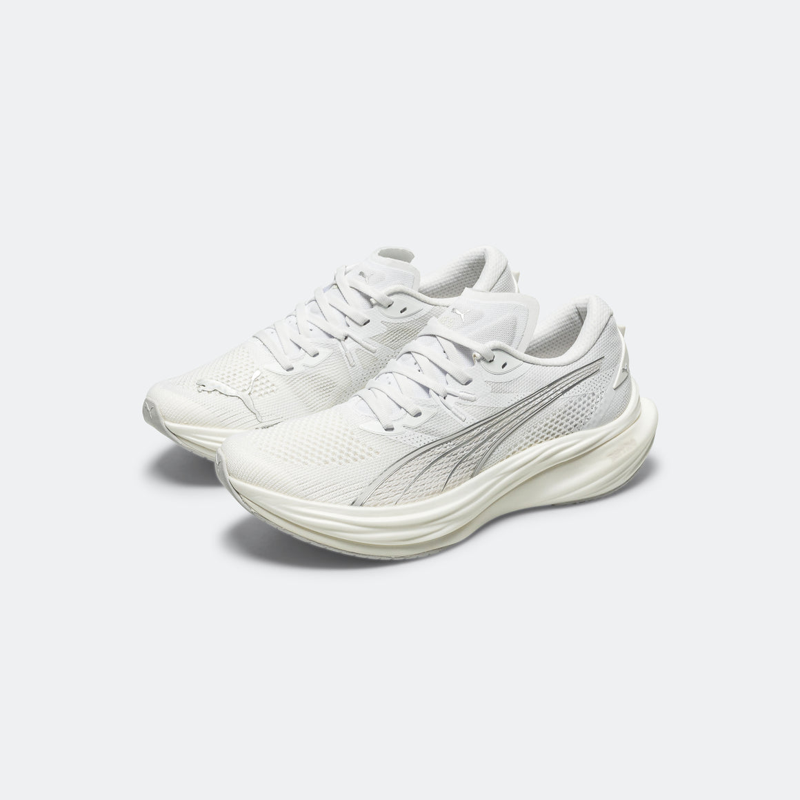 Puma - Womens Deviate NITRO 3 - White/Feather Grey-Puma Silver - Up There Athletics