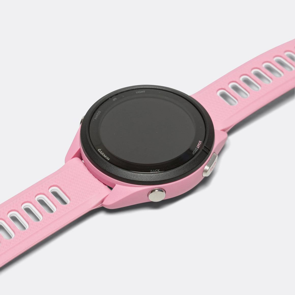 Garmin - Forerunner 265S - Black Bezel w/Light Pink Case & Light Pink/Powder Grey Silicone Band - Up There Athletics