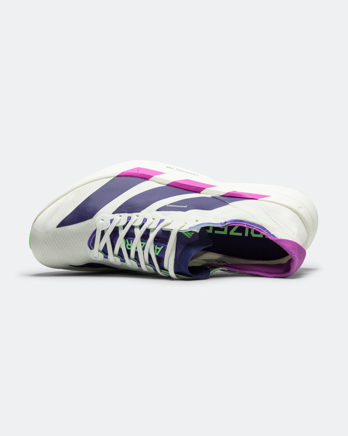 adidas - Mens Adizero Adios Pro 4 - Core White/Collegiate Purple-Lime Burst - Up There Athletics