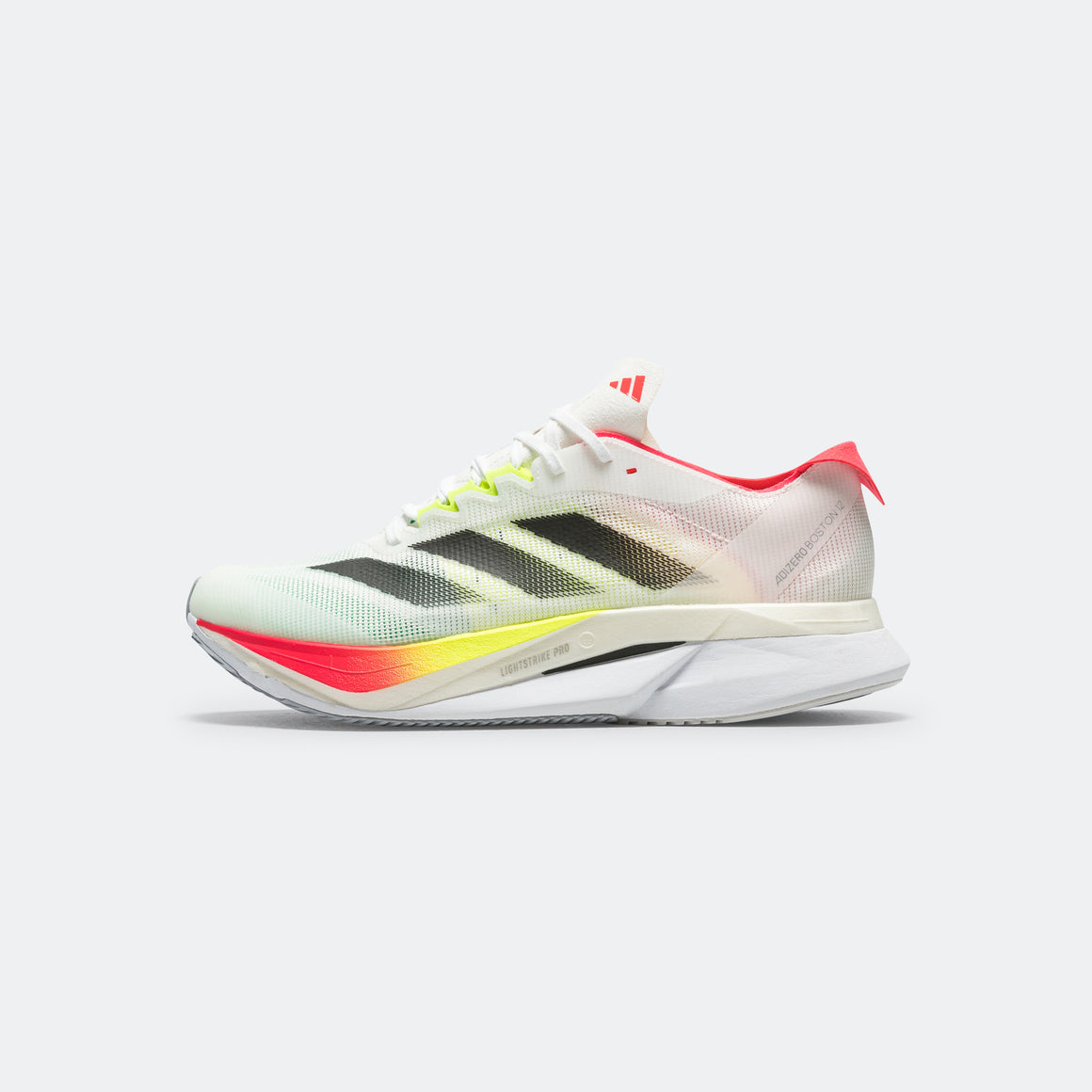 adidas - Mens Adizero Boston 12 - Cloud White/Core Black-Semi Lucid Red - Up There Athletics