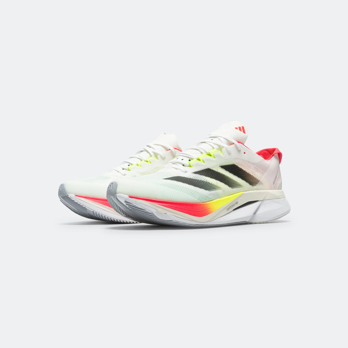 adidas - Mens Adizero Boston 12 - Cloud White/Core Black-Semi Lucid Red - Up There Athletics