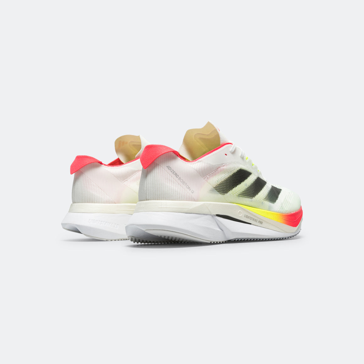 adidas - Mens Adizero Boston 12 - Cloud White/Core Black-Semi Lucid Red - Up There Athletics