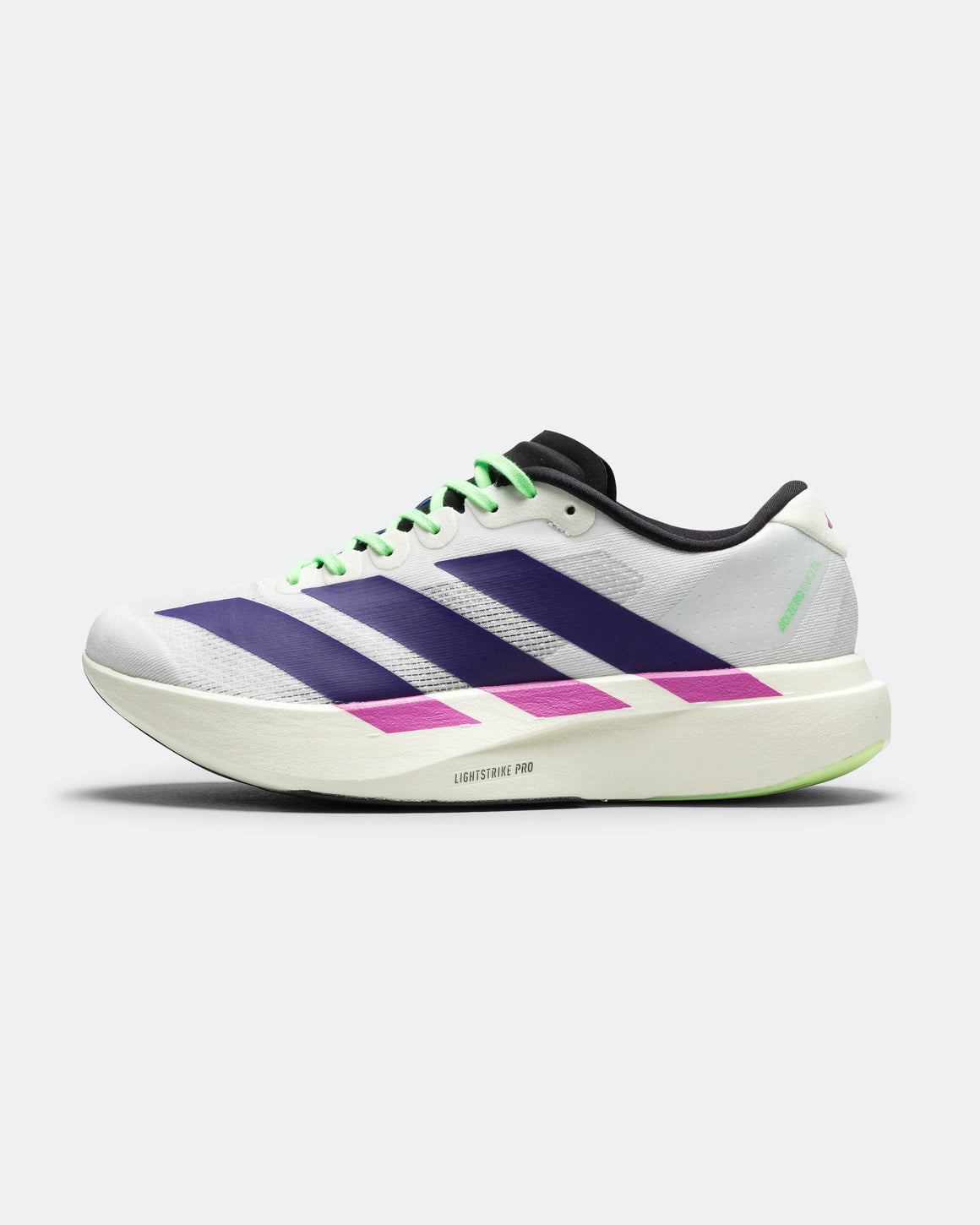 adidas - Mens Adizero Evo SL - Cloud White/Collegiate Purple-Lime Burst - Up There Athletics