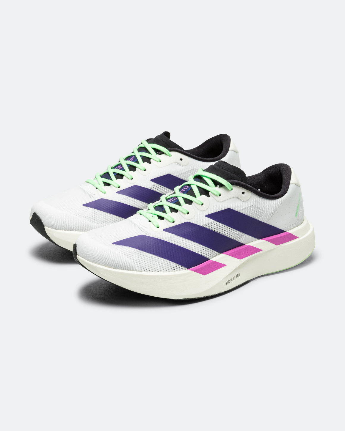 adidas - Mens Adizero Evo SL - Cloud White/Collegiate Purple-Lime Burst - Up There Athletics