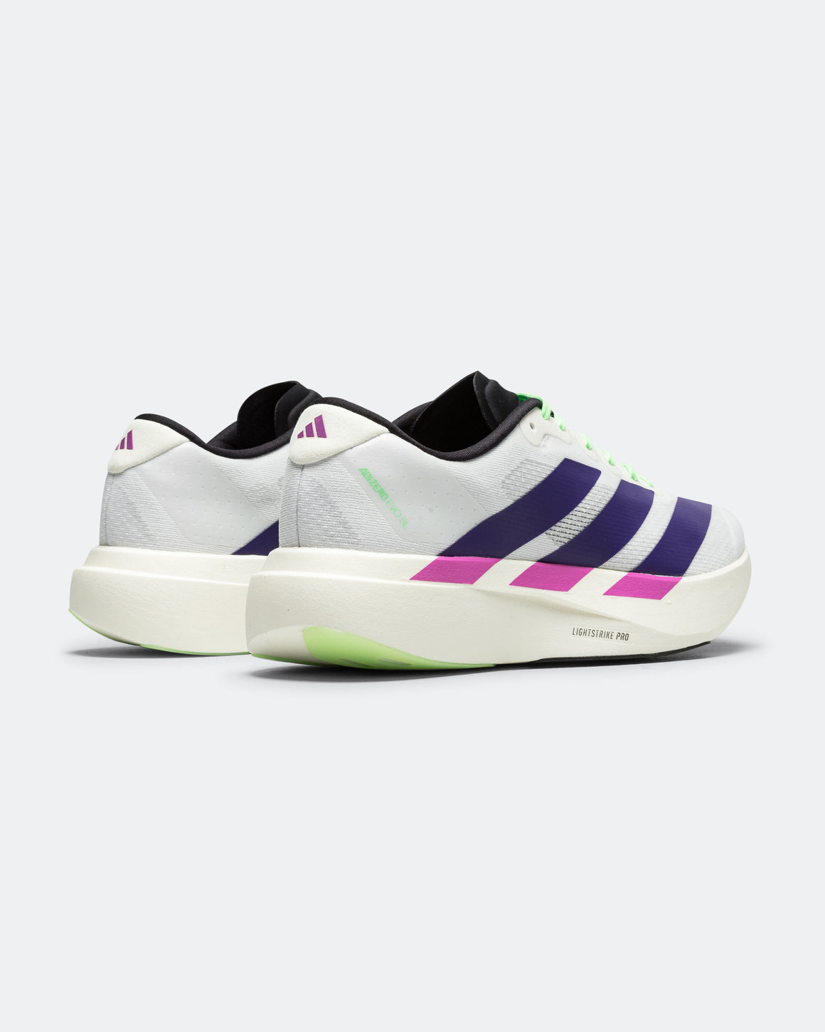 adidas - Mens Adizero Evo SL - Cloud White/Collegiate Purple-Lime Burst - Up There Athletics