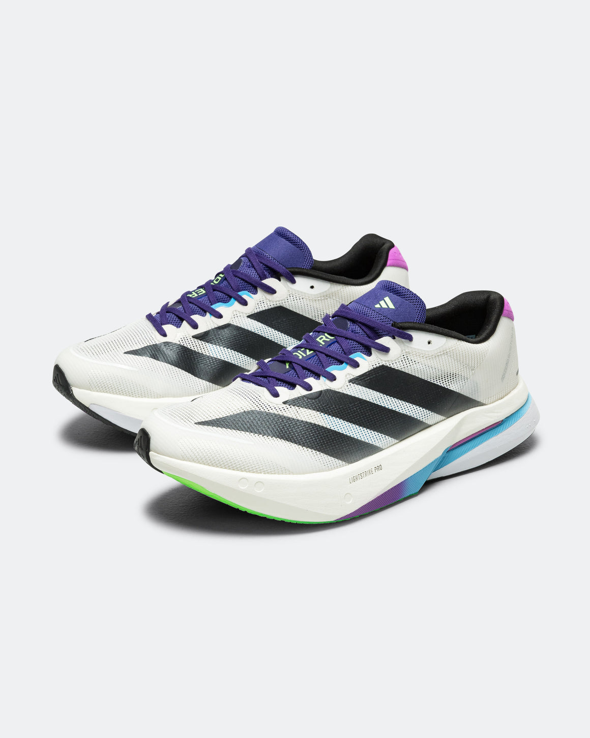adidas - Mens Adizero Boston 13 - Core White/Core Black-Lime Burst - Up There Athletics
