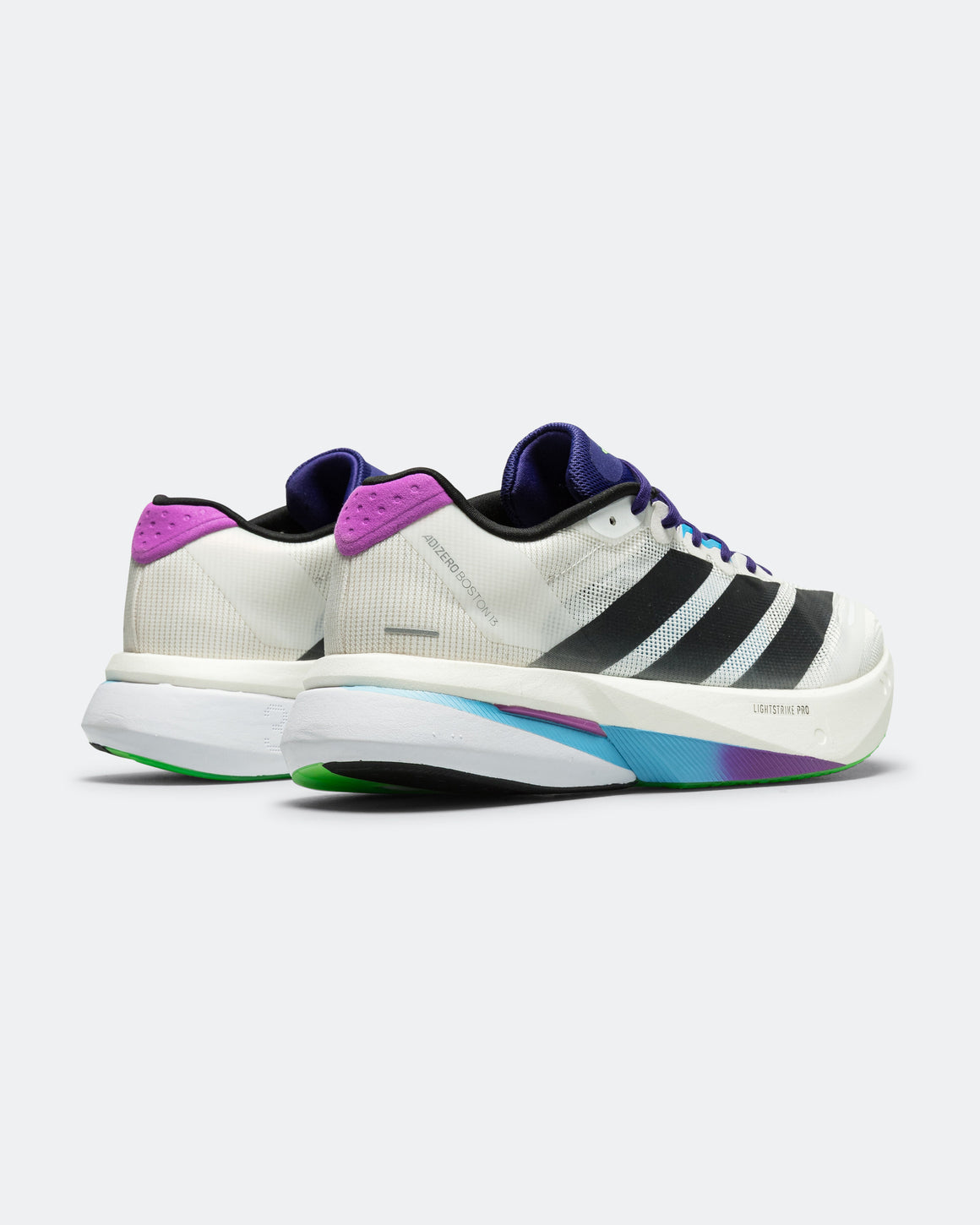 adidas - Mens Adizero Boston 13 - Core White/Core Black-Lime Burst - Up There Athletics