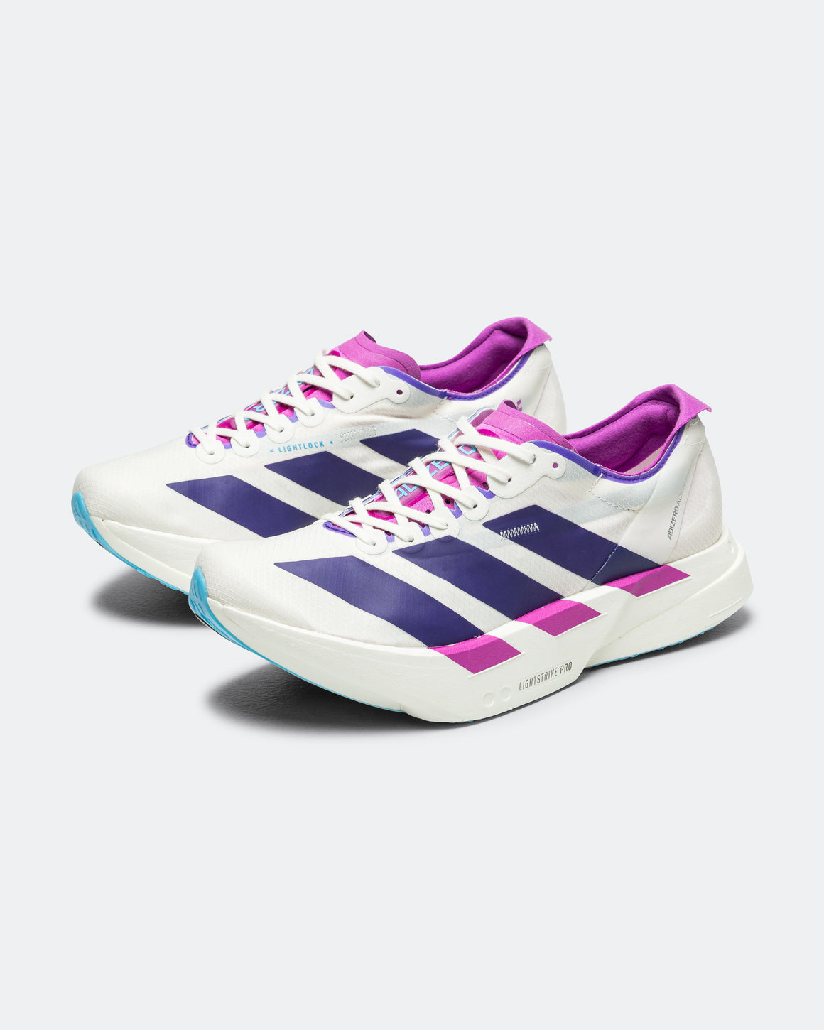 adidas - Womens Adizero Adios Pro 4 - Core White/Collegiate Purple-Semi Blue Burst - Up There Athletics