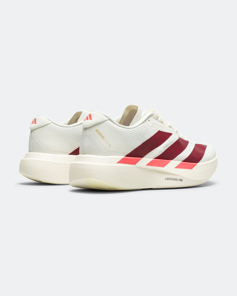 adidas - Womens Adizero Evo SL Woven - Off White/Shadow Red-Preloved S