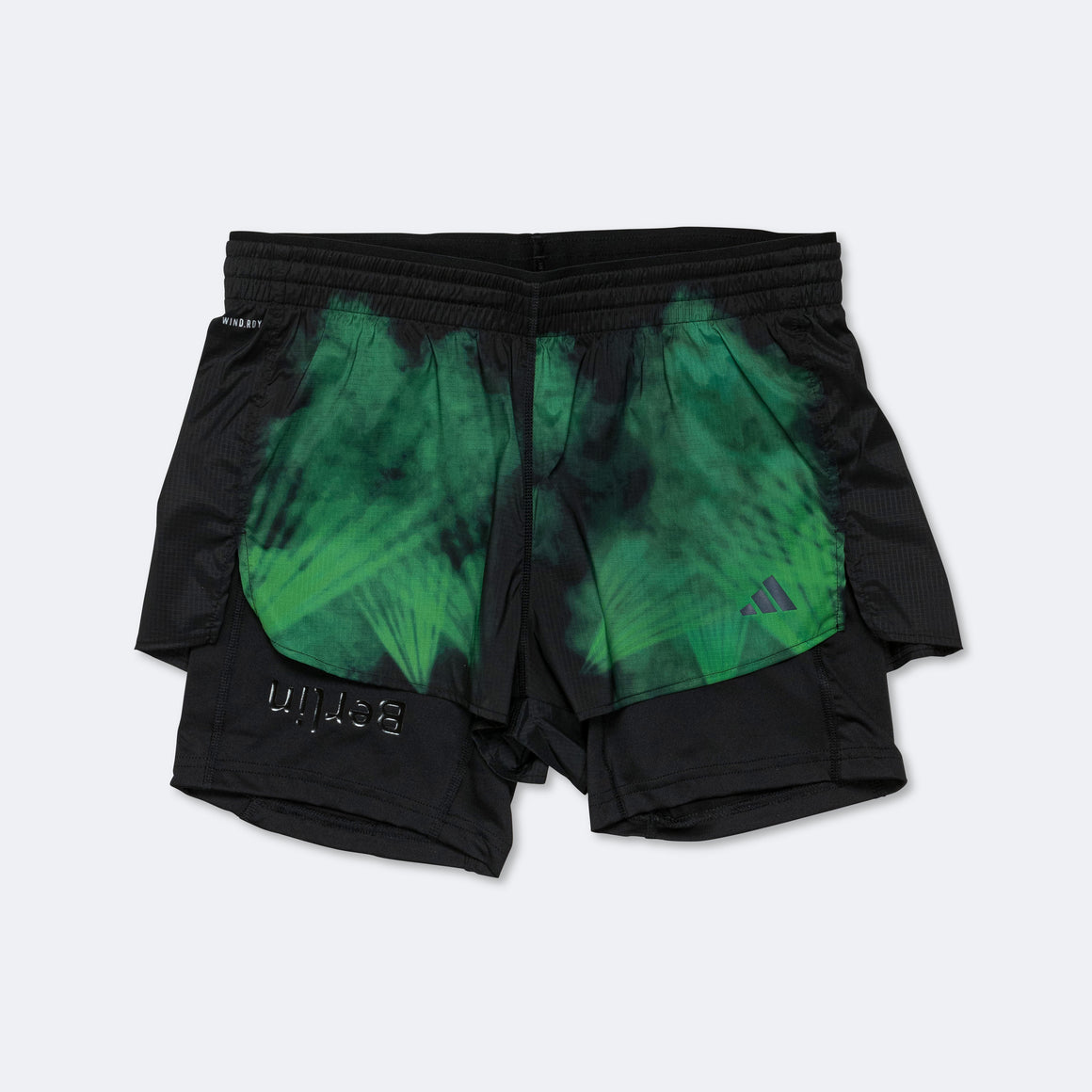 adidas - Womens Berlin 2-in-1 Short - Black/Vivid Green - Up There Athletics