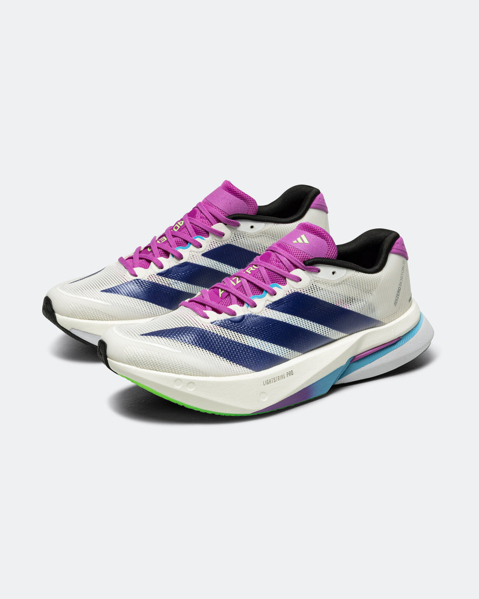 adidas - Womens Adizero Boston 13 - Core White/Collegiate Purple