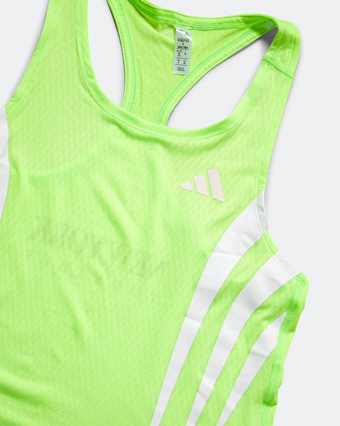adidas - Womens Adizero NYC Running Singlet - Lime Burst - Up There Athletics