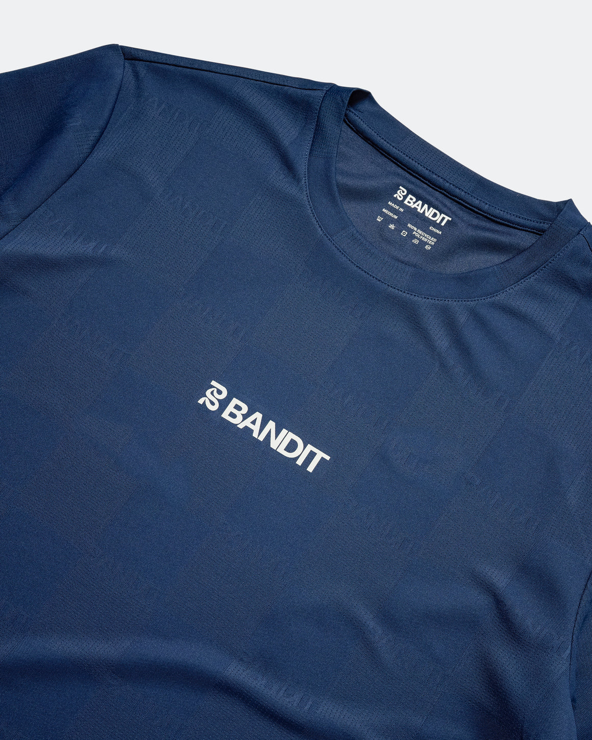 Bandit Running - Bandit Cheque Jacquard Short Sleeve Tee - NY Navy - Up There Athletics