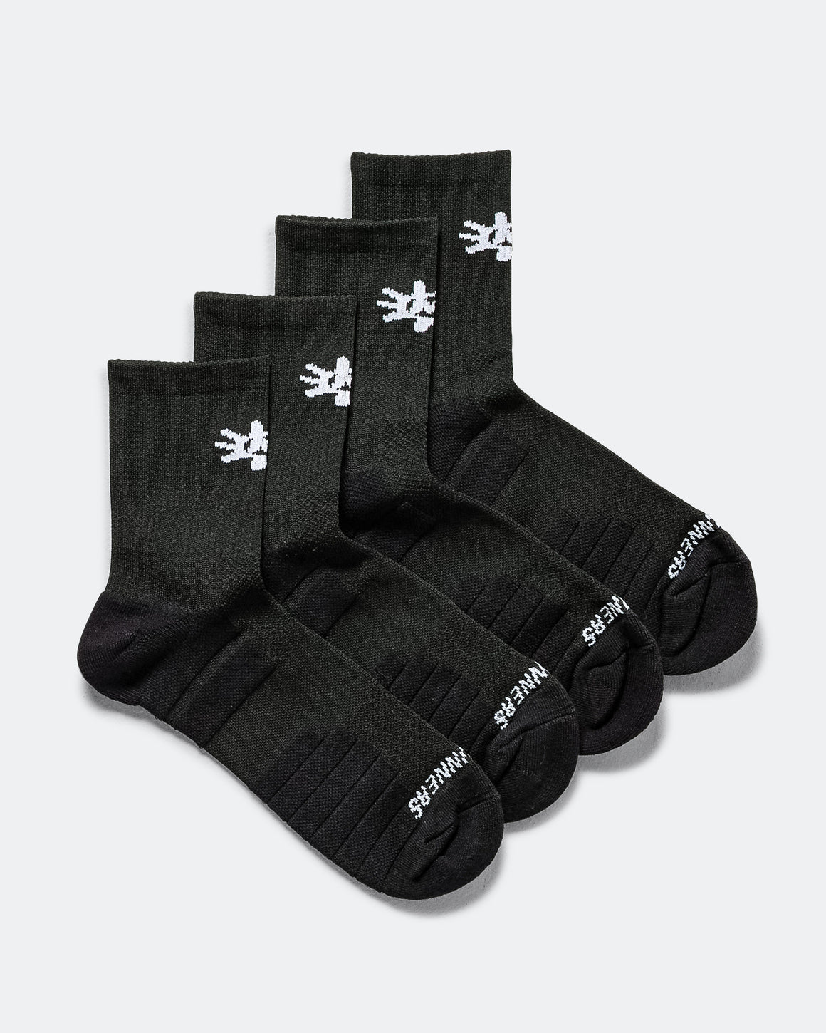 Bandit Running - Cushion Run Sunburts Quarter Socks - Black/White - Up There Athletics