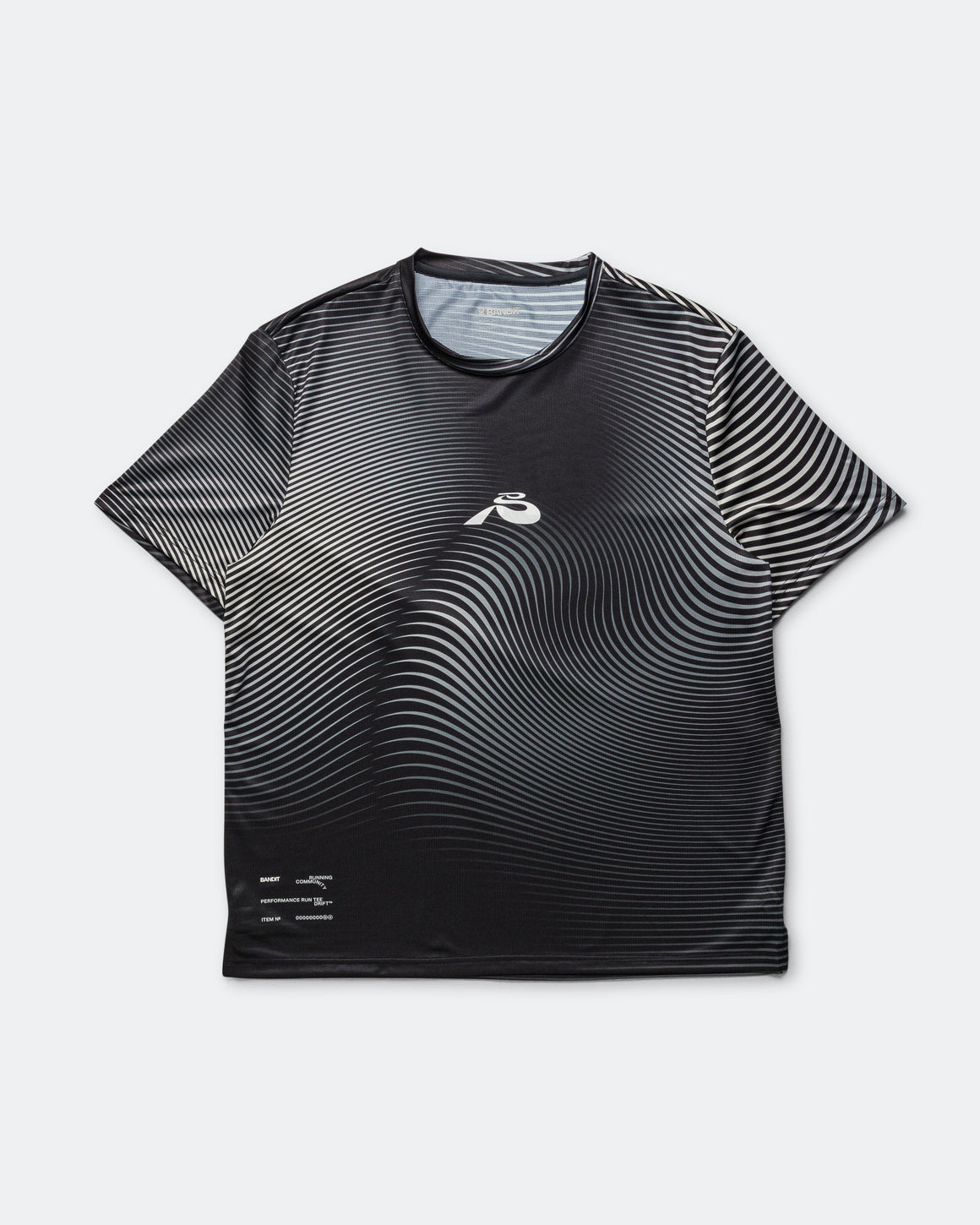 Bandit Running - Drift Mirage Performance Tee - Black/Chalk Print - Up There Athletics