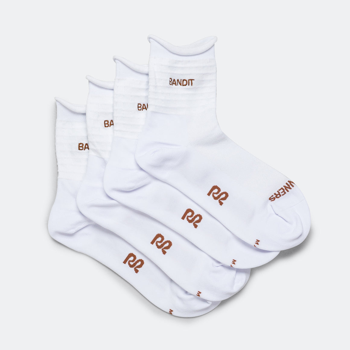 Bandit Running - Grid Knit Run Socks 2 Pack - White/Baked Clay - Up There Athletics