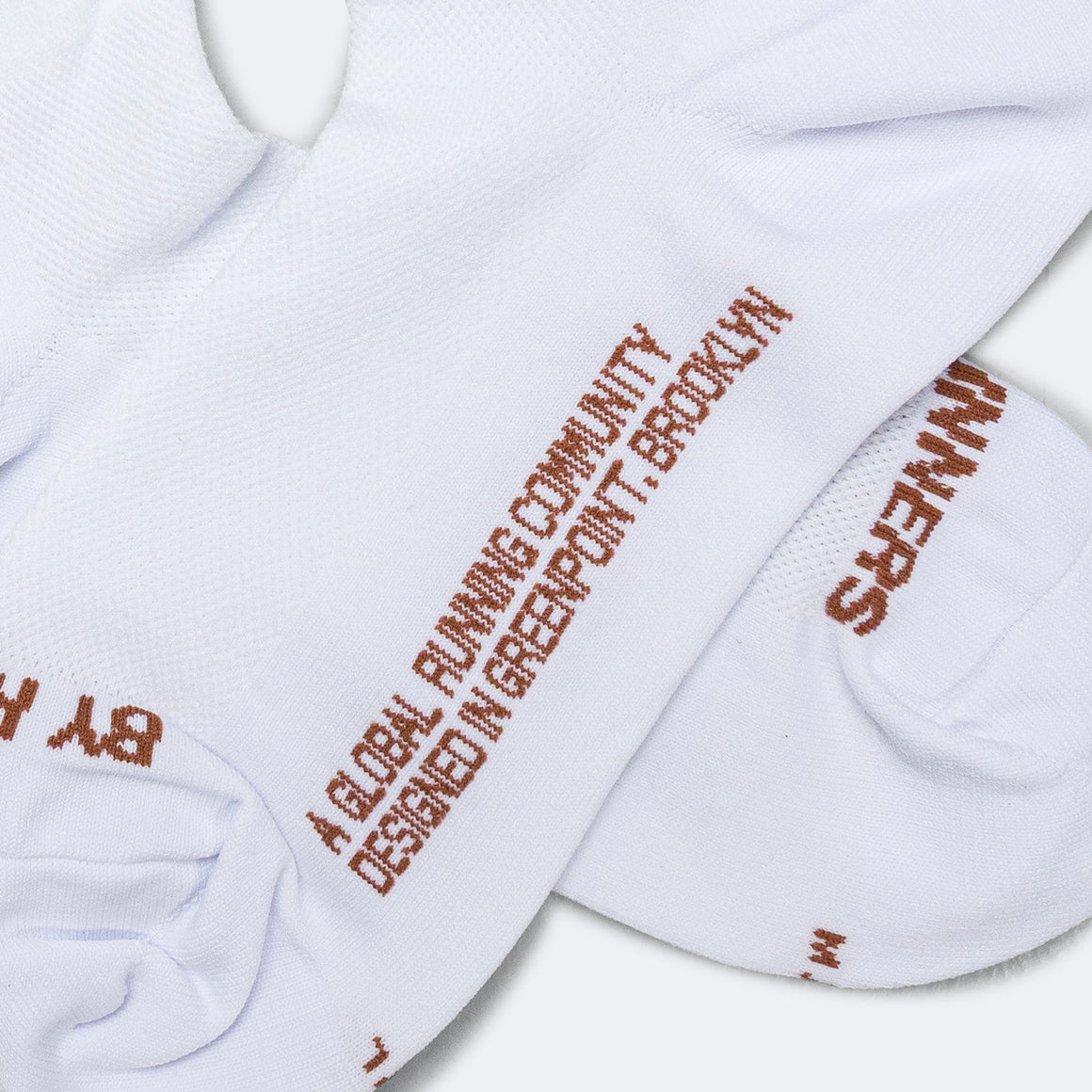 Bandit Running - Grid Knit Run Socks 2 Pack - White/Baked Clay - Up There Athletics