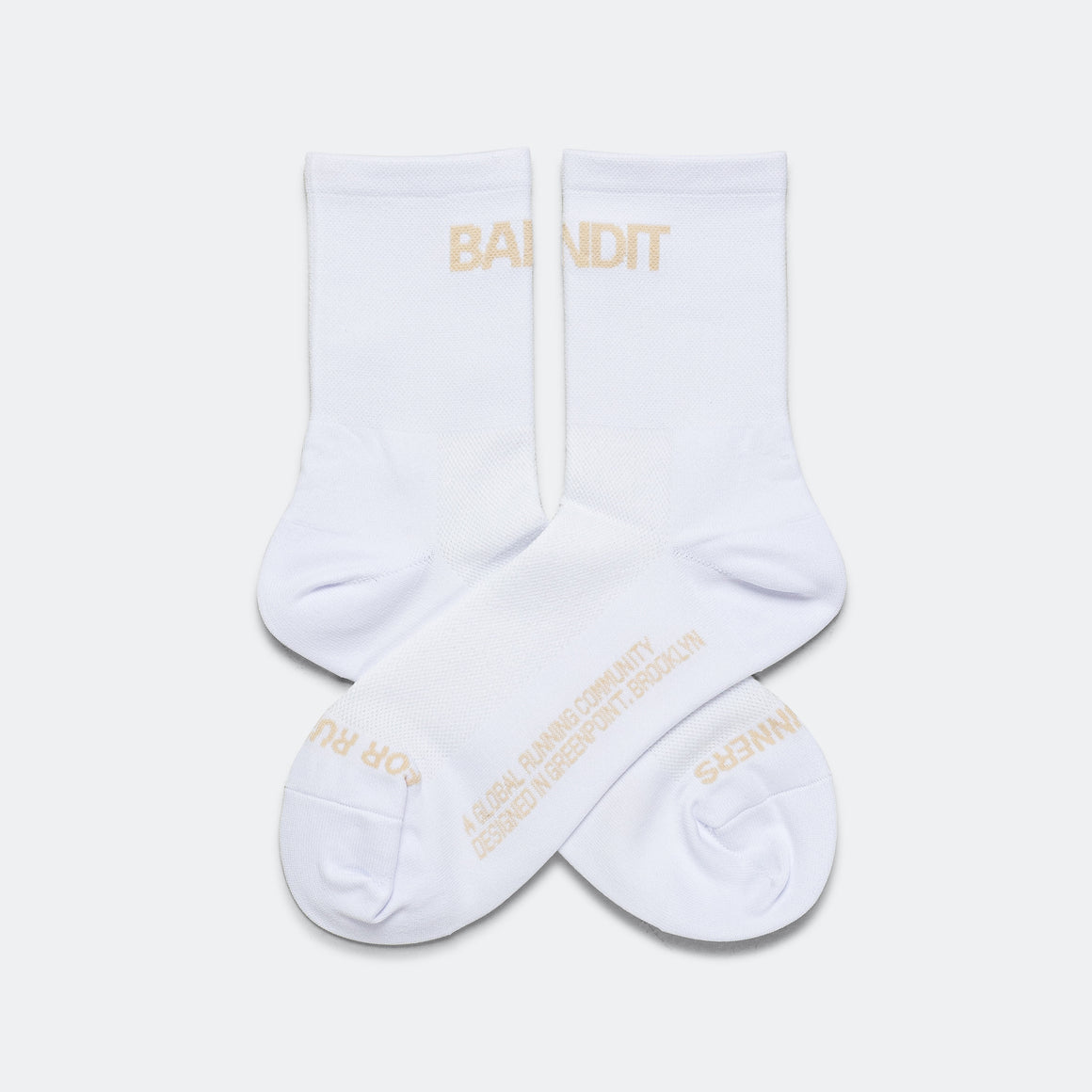 Bandit Running - Lite Run Socks 2 Pack - White/Cocoa - Up There Athletics
