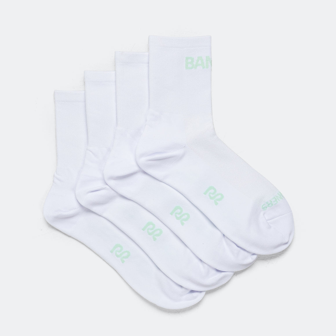 Bandit Running - Lite Run Socks 2 Pack - White/Minty Blue - Up There Athletics