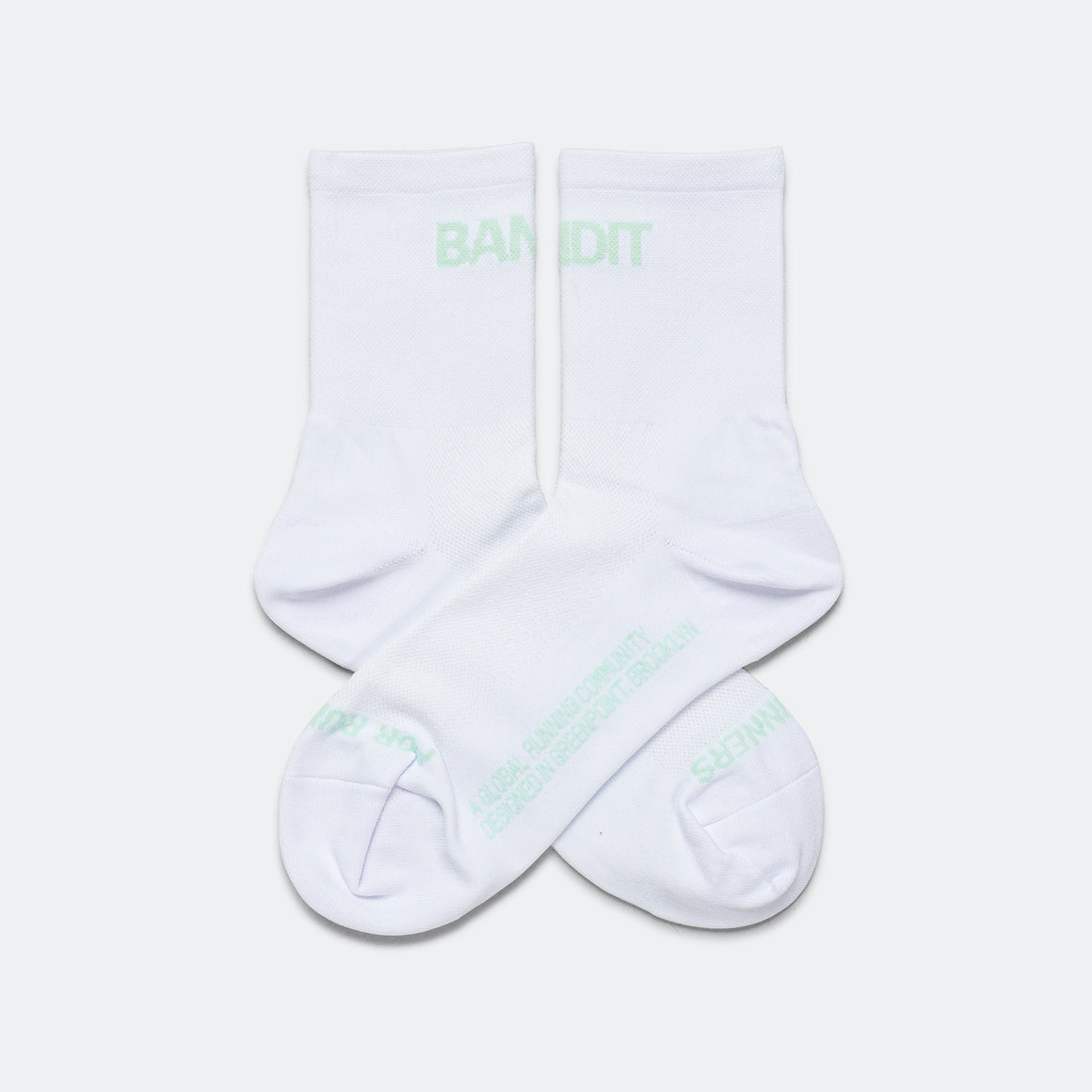 Bandit Running - Lite Run Socks 2 Pack - White/Minty Blue - Up There Athletics
