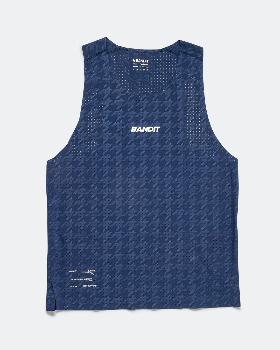 Bandit Running - Mens Embossed Vento Performance Singlet - NY Navy - Up There Athletics
