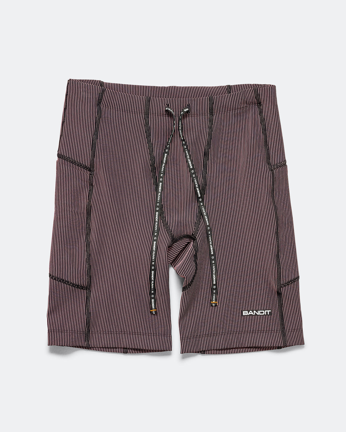 Bandit Running - Mens Striped Cadence 7 Pocket Half Tights - Black/Mauve - Up There Athletics