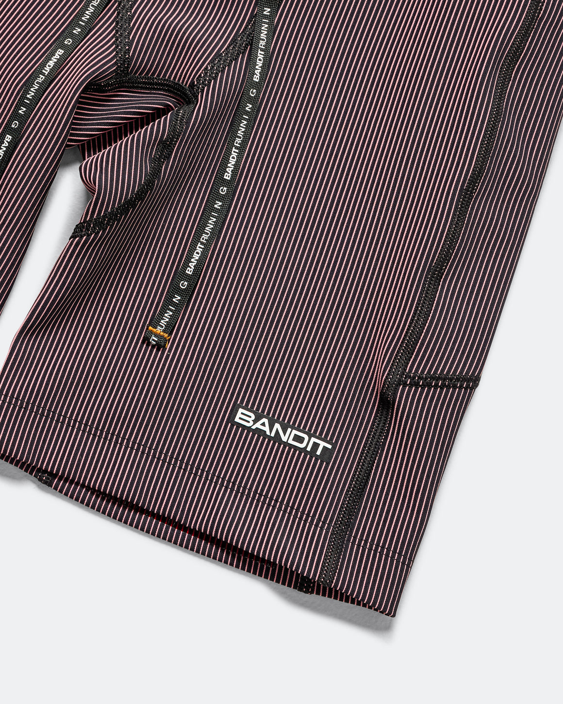 Bandit Running - Mens Striped Cadence 7 Pocket Half Tights - Black/Mauve - Up There Athletics