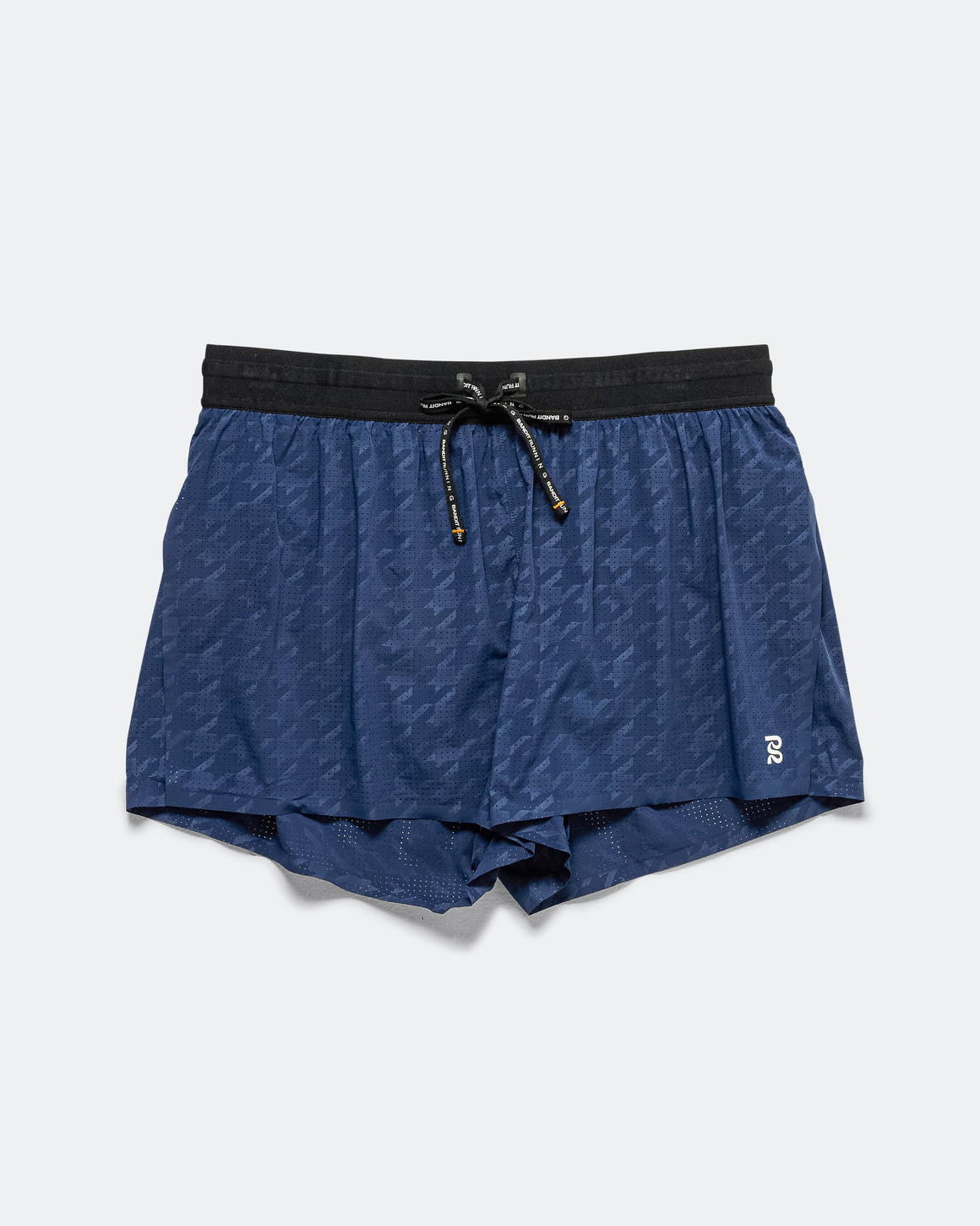 Bandit Running - Mens Vento 3in Split Shorts - Houndstooth NY Navy - Up There Athletics