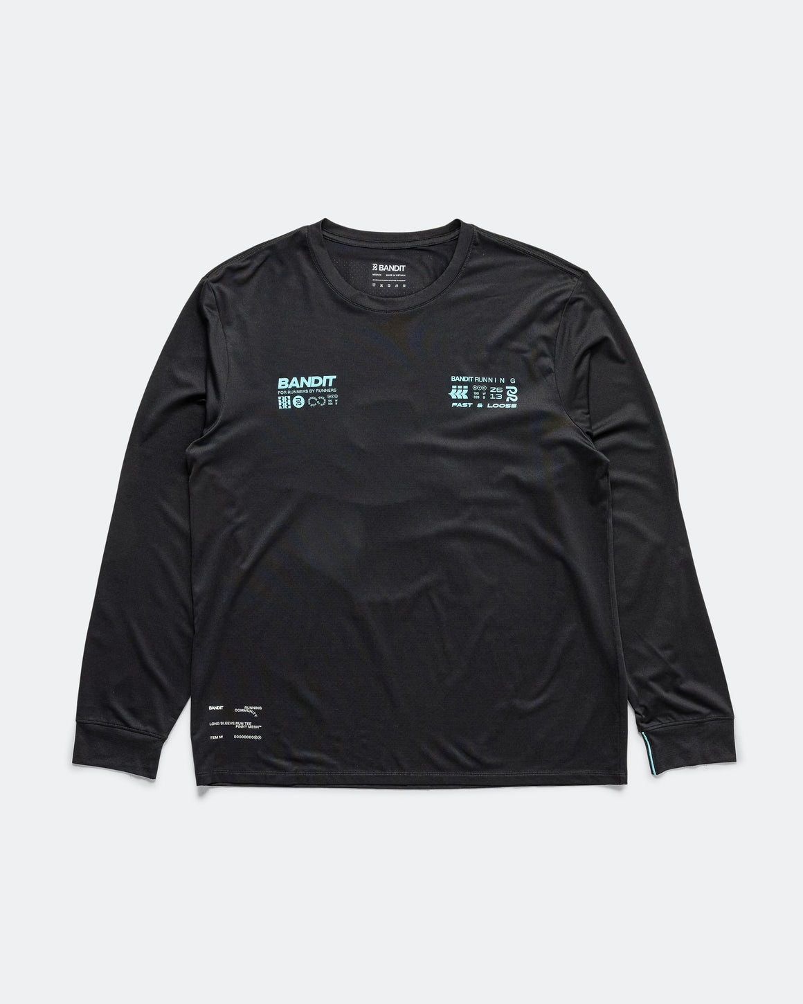 Bandit Running - NanoMesh Infographic Long Sleeve - Black - Up There Athletics