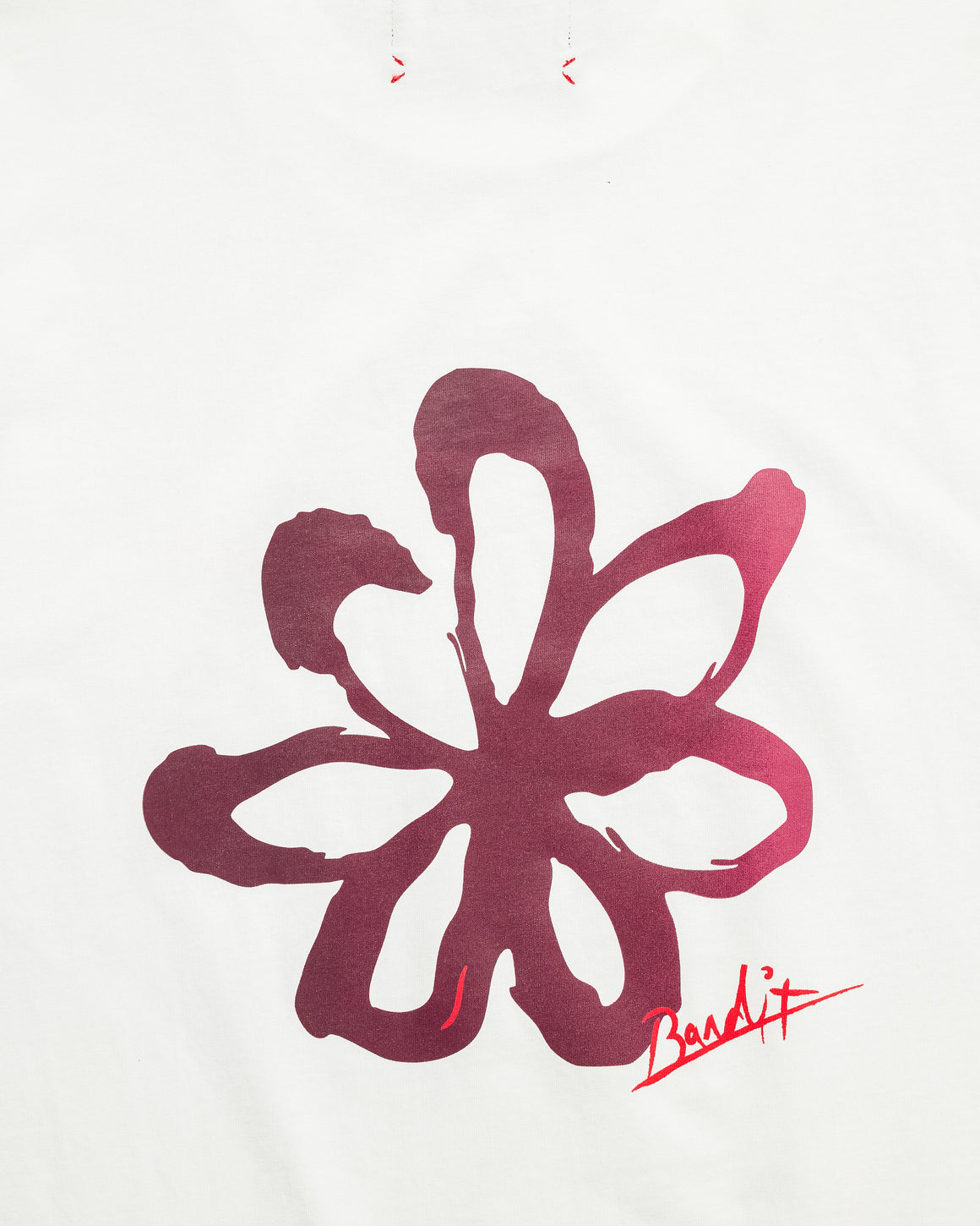 Bandit Running - Painted Flower Cotton Tee - White - Up There Athletics