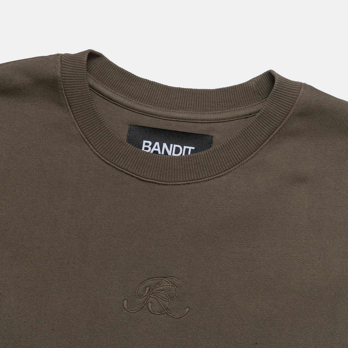 Bandit Running - Cotton Fleece Crewneck - Dark Fatigue - Up There Athletics