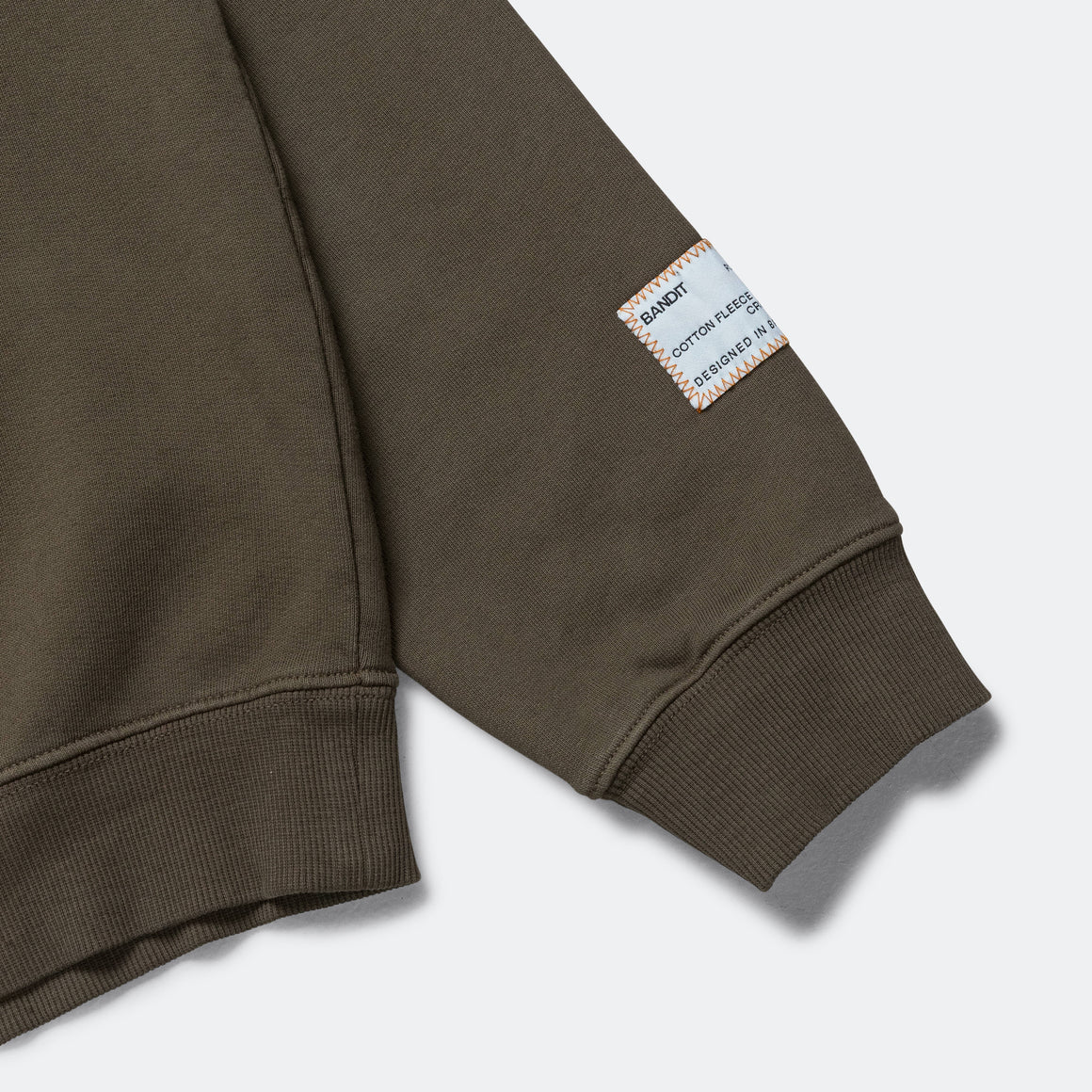 Bandit Running - Cotton Fleece Crewneck - Dark Fatigue - Up There Athletics