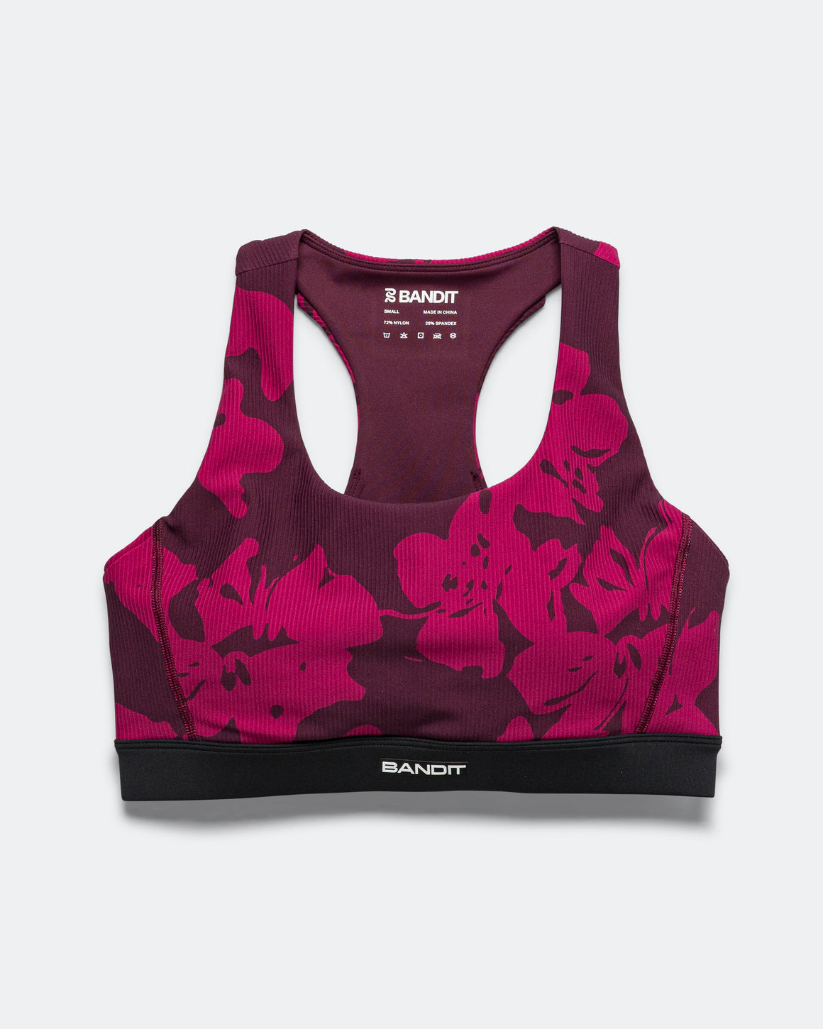 Bandit Running - Womens Cadence Scoop Neck Run Bra - Fig/Berry-Abstract Floral - Up There Athletics