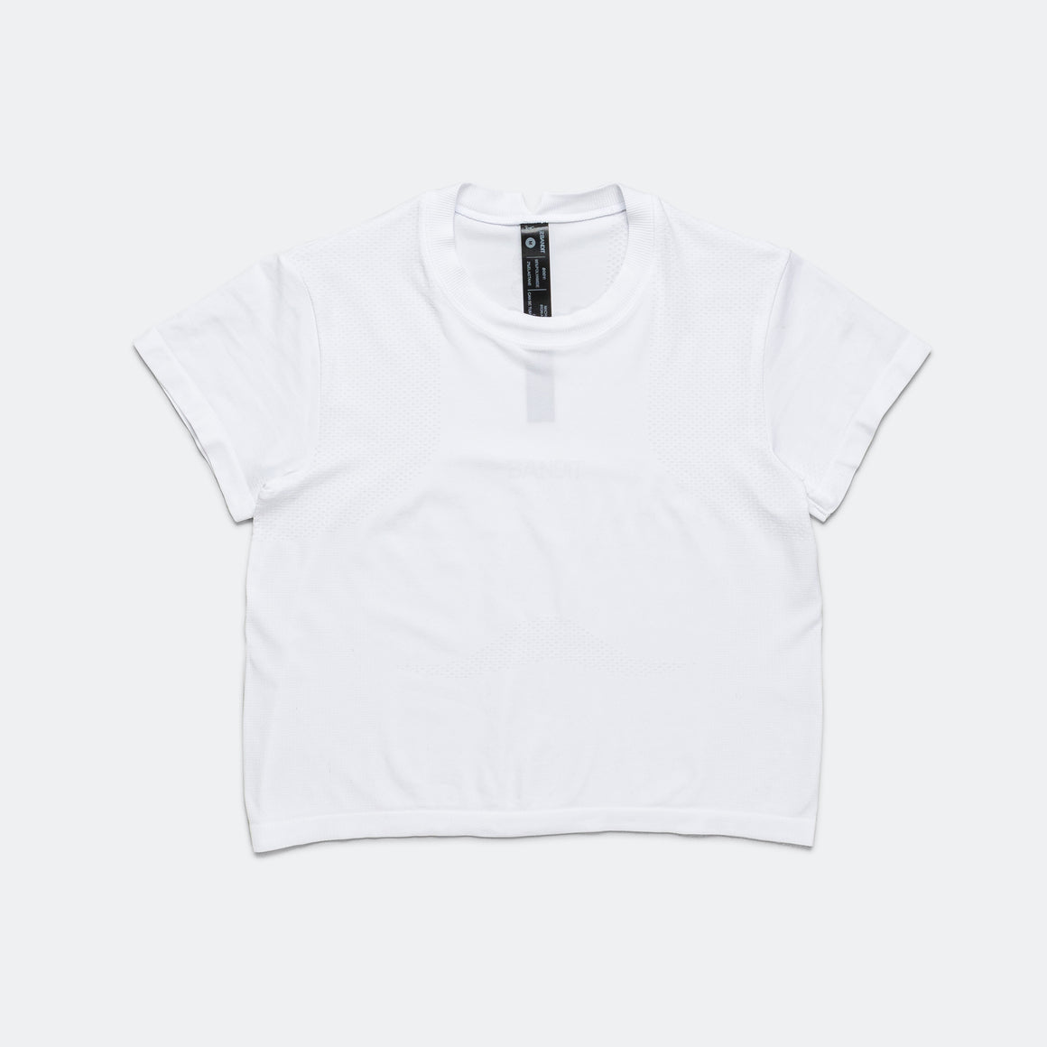 Bandit Running - Womens Mercury Seamless Crop Tee - White - Up There Athletics