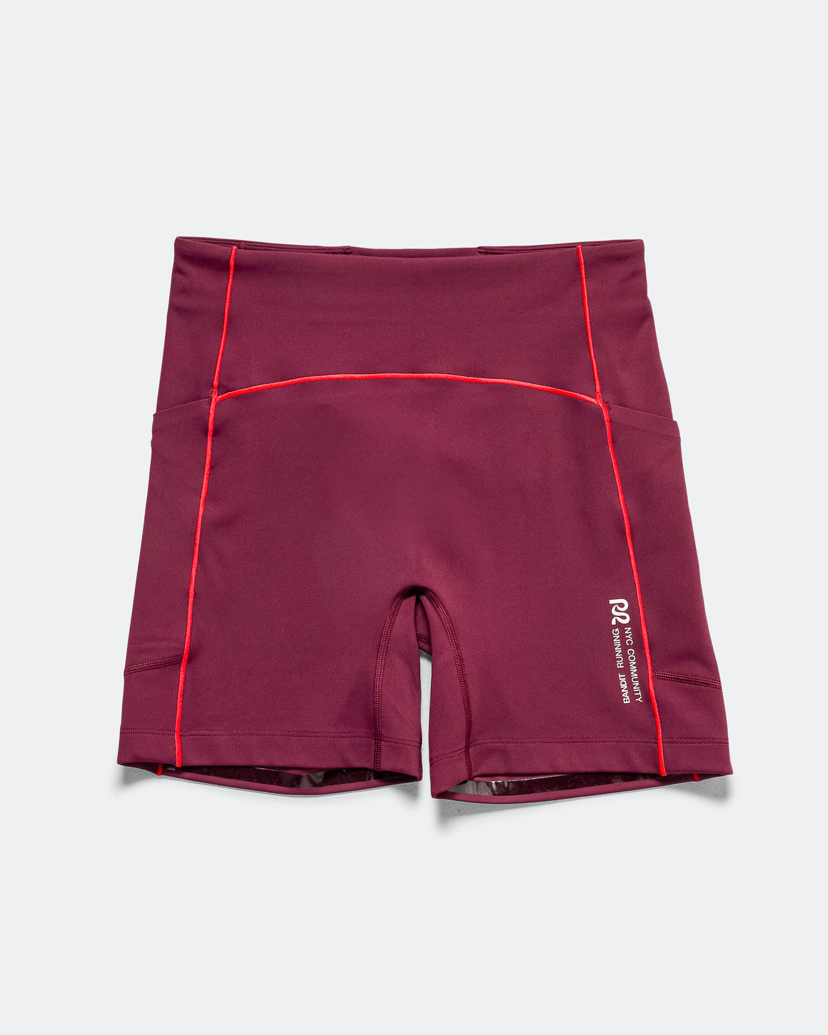 Bandit Running - Womens Stamina Pop Stitch High Waist 5in Compression- Fig/Intense Red - Up There Athletics