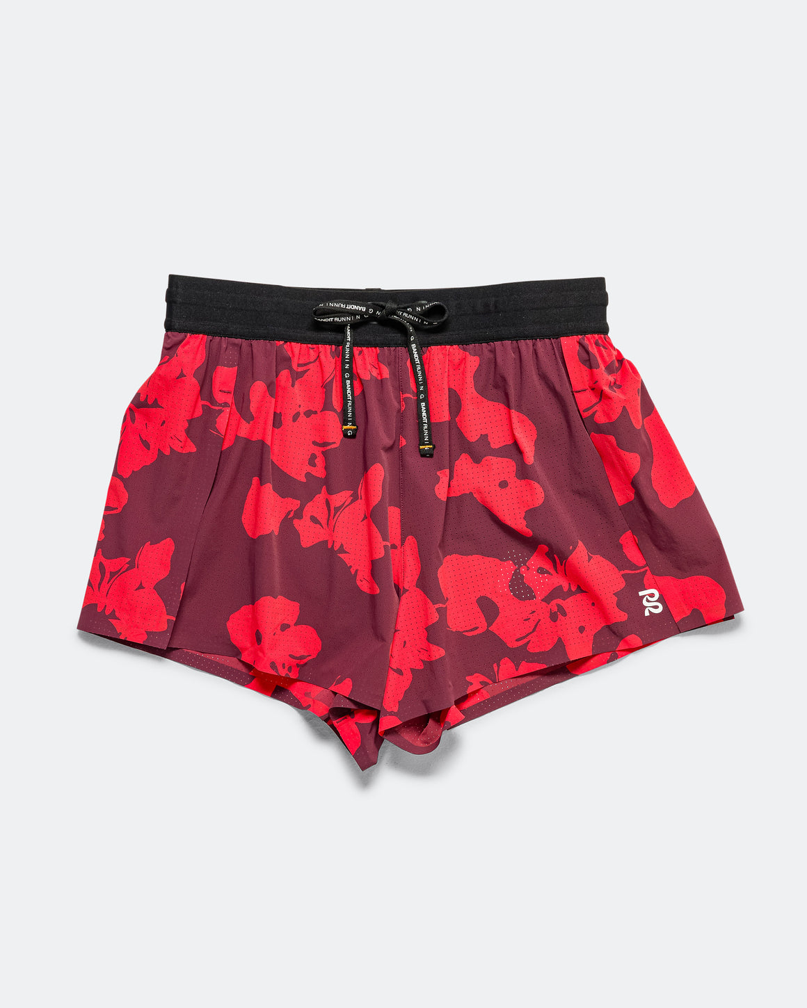 Bandit Running - Womens Vento 3in Split Short - Fig/Intense Red-Abstract Floral - Up There Athletics