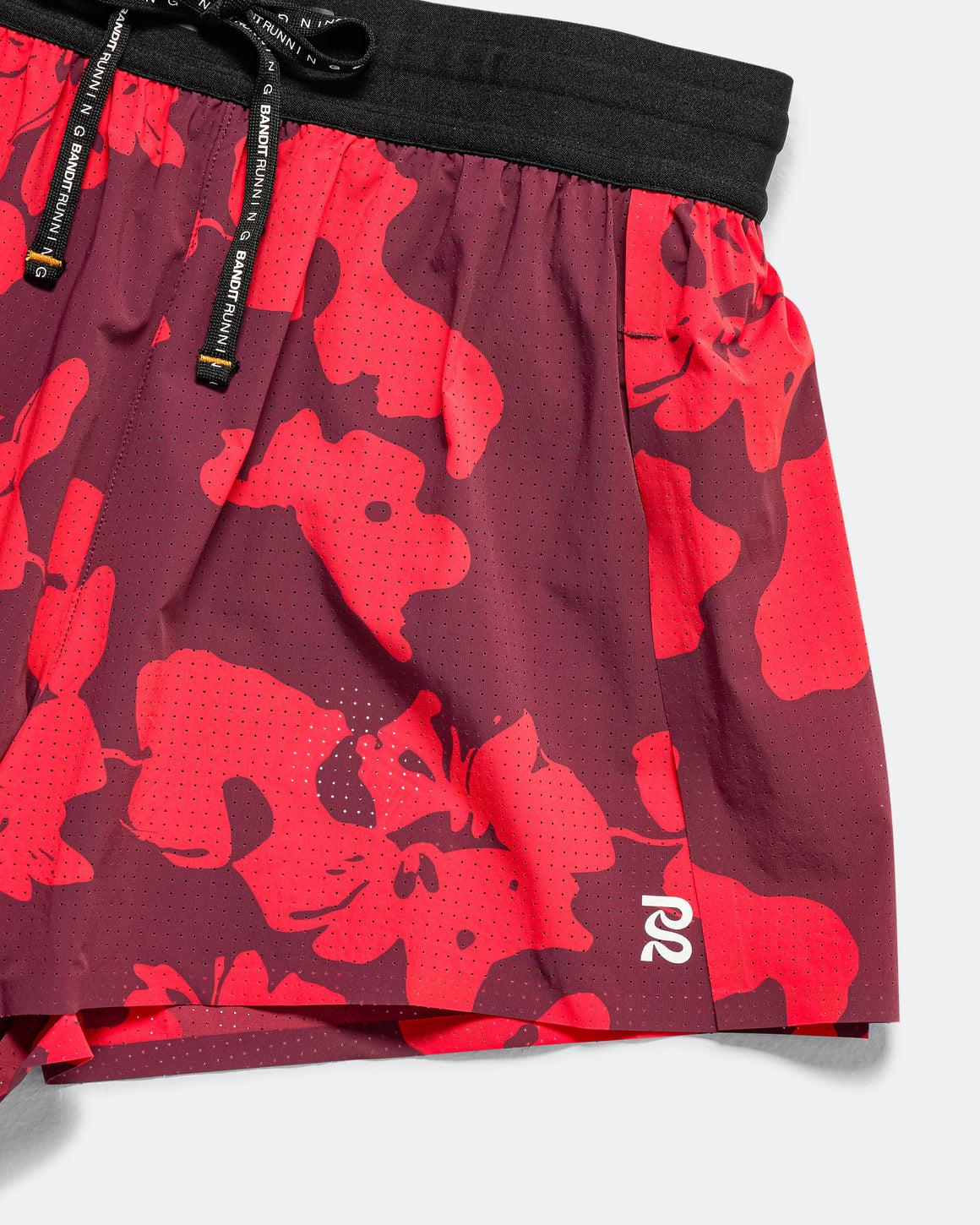 Bandit Running - Womens Vento 3in Split Short - Fig/Intense Red-Abstract Floral - Up There Athletics