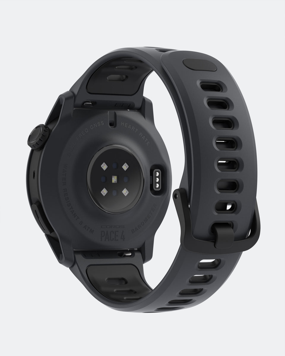 Coros Pace 4 GPS Sport Watch Black Silicone Band Up There Athletics