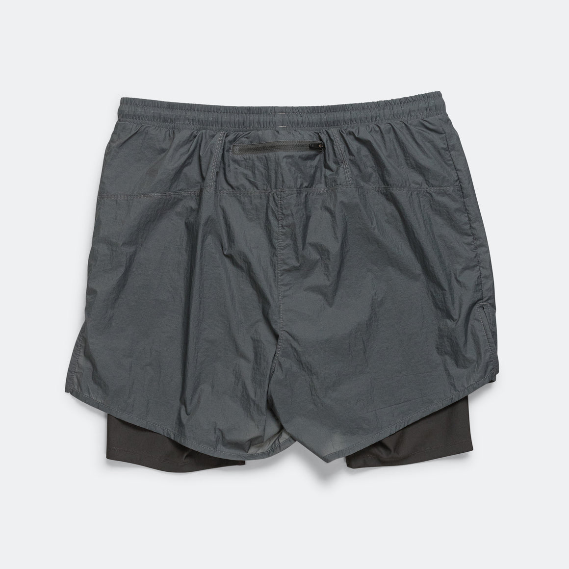 District Vision - Mens Ripstop Layered Trail Shorts - Charcoal/Slate Brown - Up There Athletics