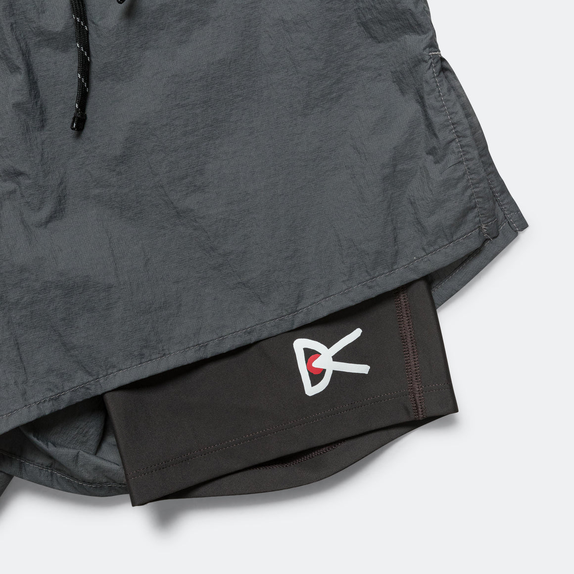 District Vision - Mens Ripstop Layered Trail Shorts - Charcoal/Slate Brown - Up There Athletics