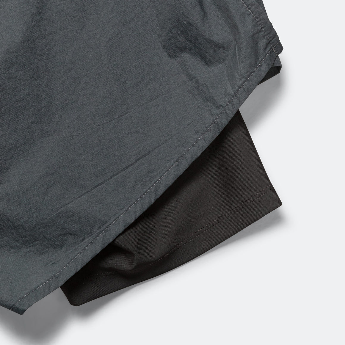 District Vision - Mens Ripstop Layered Trail Shorts - Charcoal/Slate Brown - Up There Athletics