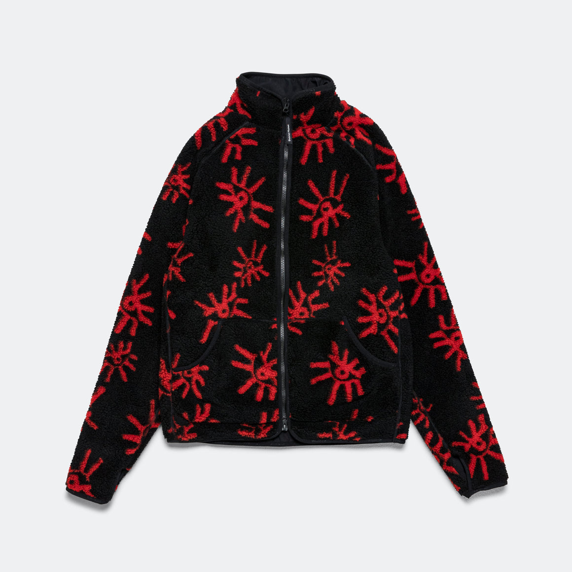 District Vision - Mens Full Zip Pile Fleece - Red Visions - Up There Athletics