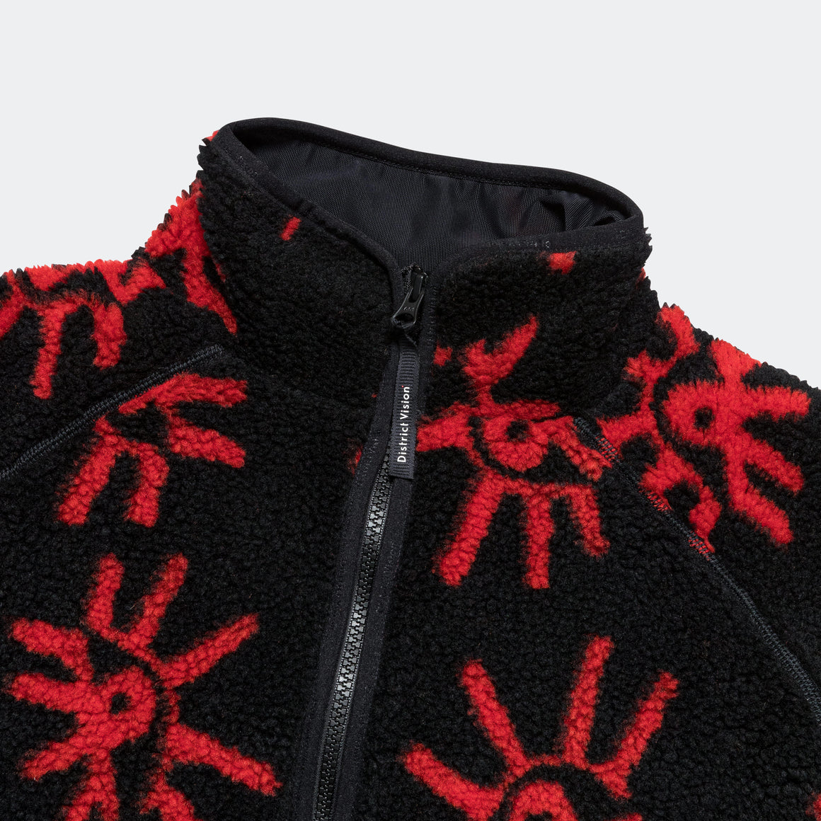 District Vision - Mens Full Zip Pile Fleece - Red Visions - Up There Athletics
