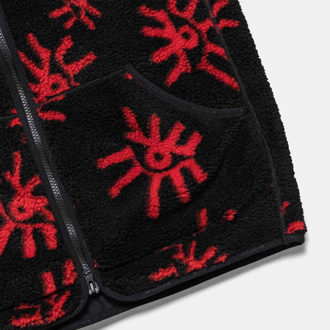 District Vision - Mens Full Zip Pile Fleece - Red Visions - Up There Athletics