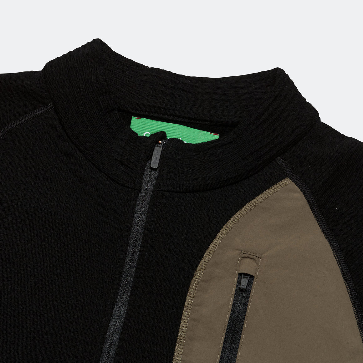 District Vision - Mens Half-Zip Merino Grid Fleece - Black - Up There Athletics