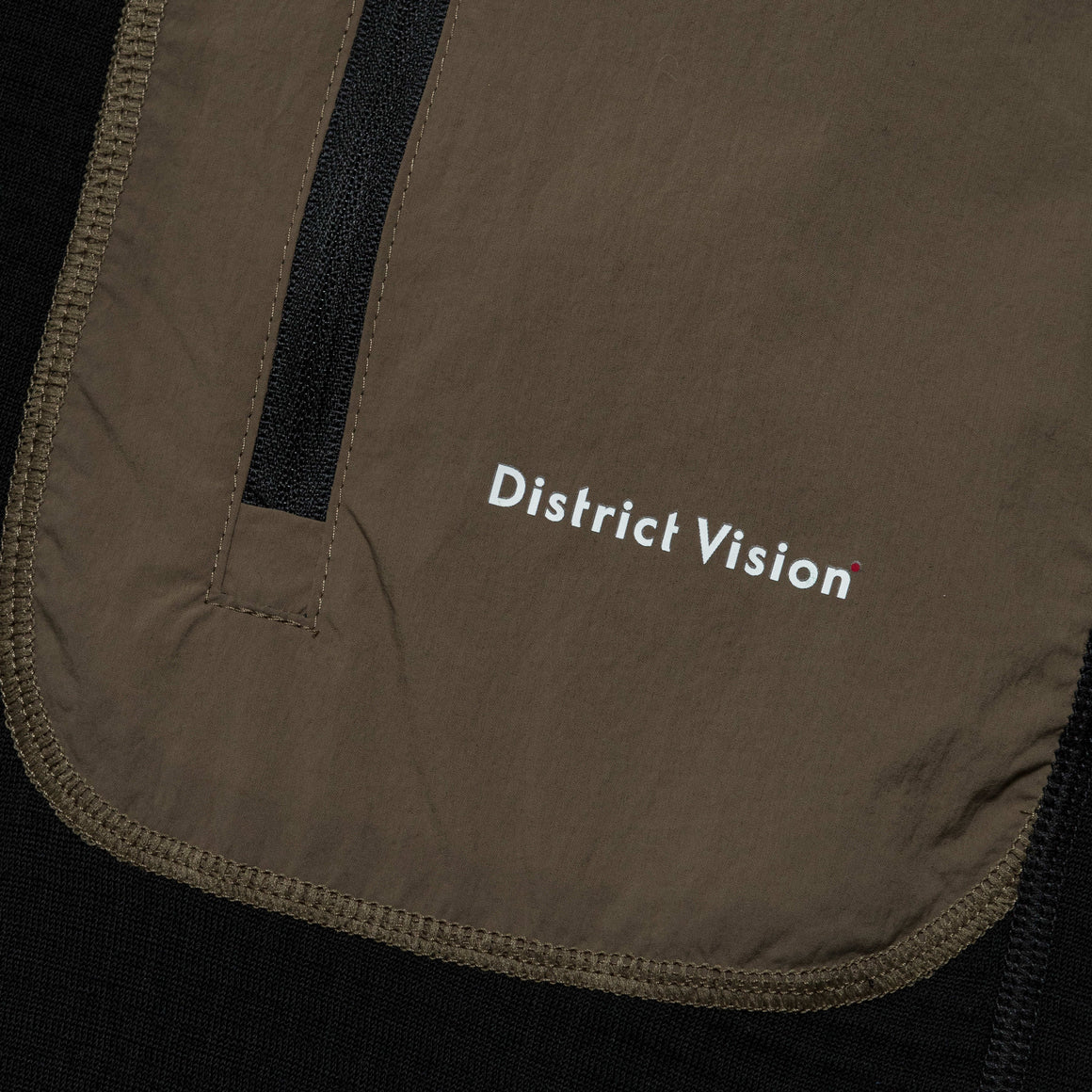 District Vision - Mens Half-Zip Merino Grid Fleece - Black - Up There Athletics