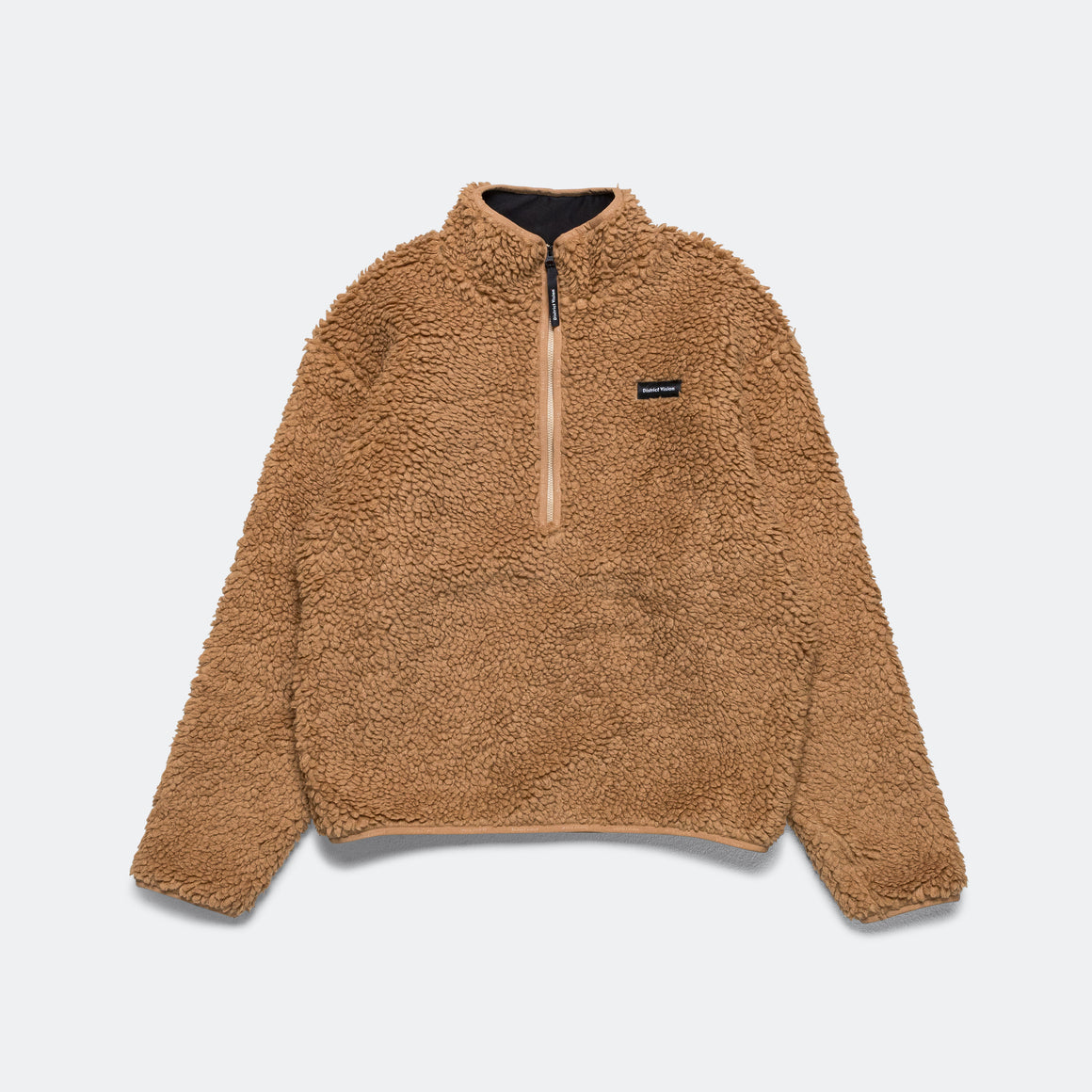 District Vision - Mens Heavyweight Half-Zip Pile Fleece - Sand - Up There Athletics